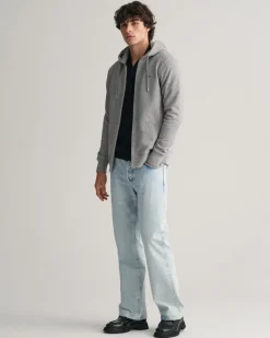 Gant miesten huppari K SHIELD FULL ZIP HOODIE, keskiharmaa