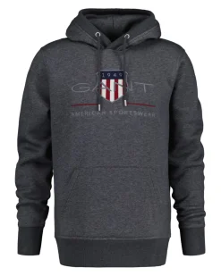 Gant Miesten Huppari, REG ARCHIVE SHIELD HOODIE Tummanharmaa
