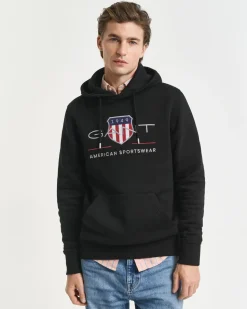 Gant miesten huppari REG ARCHIVE SHIELD HOODIE, musta