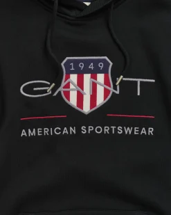 Gant miesten huppari REG ARCHIVE SHIELD HOODIE, musta