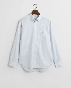Gant miesten kauluspaita, REG CLASSIC POPLIN STRIPE Raidallinen Sininen