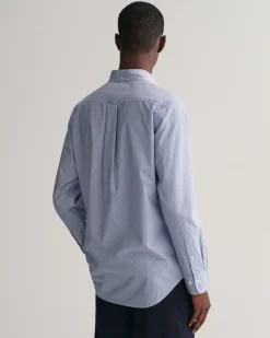 Gant Miesten Kauluspaita, REG POPLIN BANKER Raidallinen Sininen