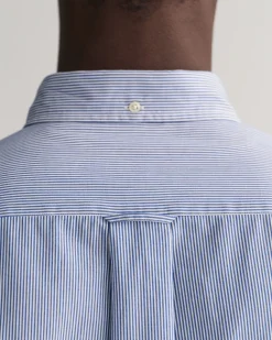 Gant Miesten Kauluspaita, REG POPLIN BANKER Raidallinen Sininen