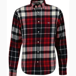 Gant miesten kauluspaita Regular Flannel Shirt, punainen