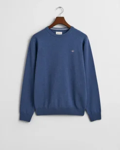 Gant Miesten Neulepaita, SUPERFINE LAMBSWOOL C-NECK Indigo