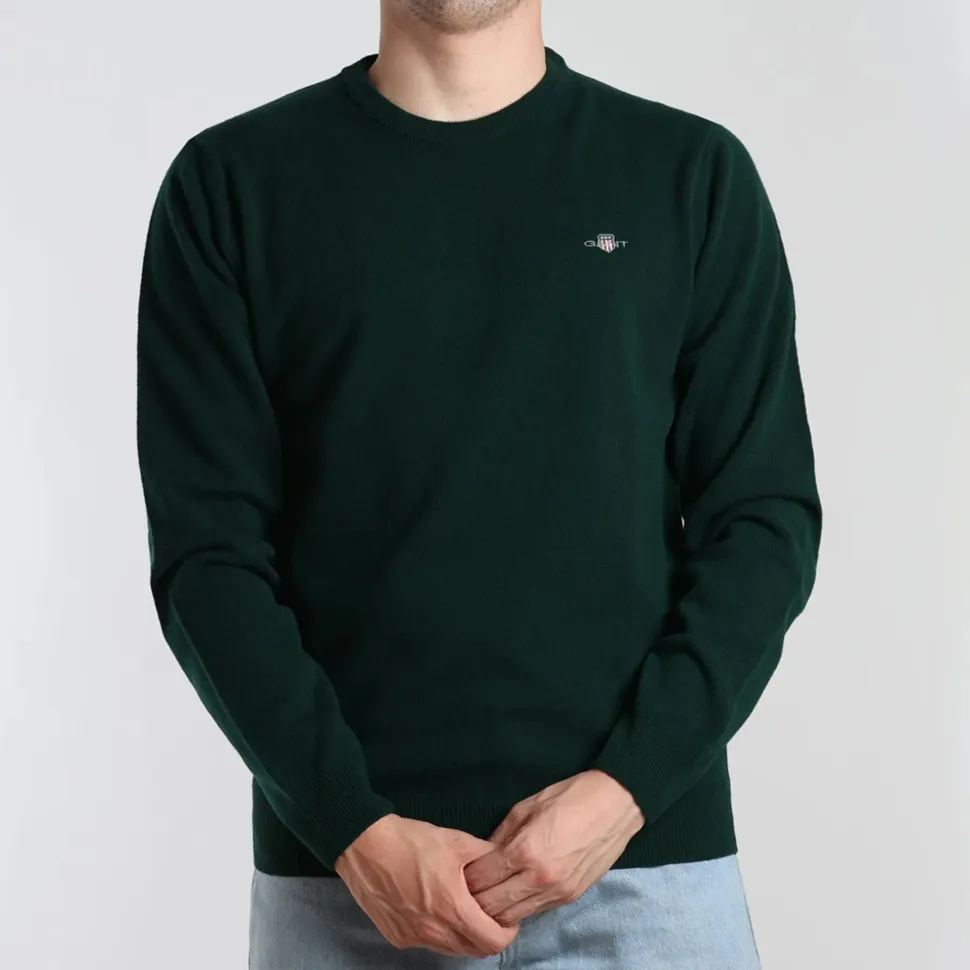 Gant Miesten Neulepaita, SUPERFINE LAMBSWOOL C-NECK Vihreä