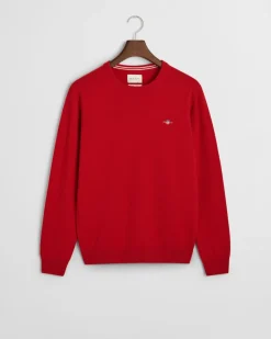 Gant Miesten Neulepaita, SUPERFINE LAMBSWOOL C-NECK Punainen