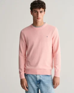 Gant Miesten Neulepusero, CLASSIC COTTON C-NECK Pinkki