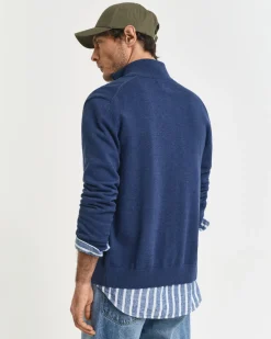 Gant miesten neuletakki Casual Cotton Zip Cardigan, sininen indigo