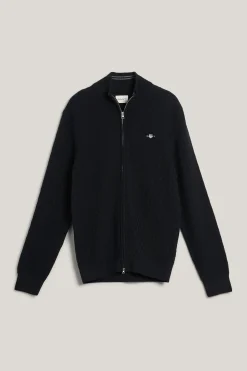 Gant miesten neuletakki, MICRO TEXTURE FULL ZIP Musta