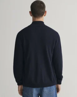 Gant miesten neuletakki, SUPERFINE LAMBSWOOL ZIP CARDIGAN Tummansininen