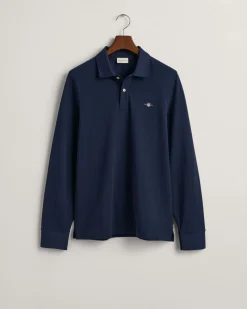 Gant miesten paita, REG SHIELD LS PIQUE RUGGER Tummansininen