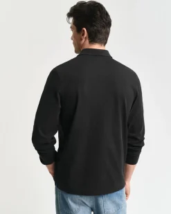 Gant miesten paita, REG SHIELD LS PIQUE RUGGER Musta