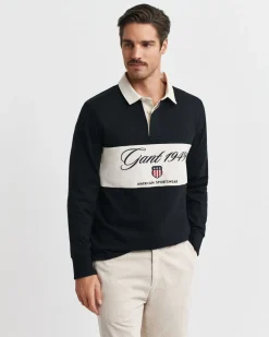 Gant miesten paita Blocked Heavy Rugger, musta