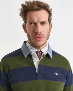 Gant miesten paita REG CHAMBRAY HEAVY RUGGER, raidallinen vihreä