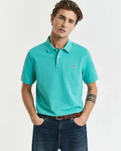 Gant Miesten Pikeepaita, REG SHIELD SS PIQUE Turkoosinsininen