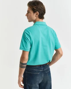 Gant Miesten Pikeepaita, REG SHIELD SS PIQUE Turkoosinsininen