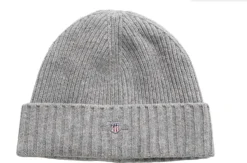Gant miesten pipo, COTTON BLEND BEANIE Vaaleanharmaa