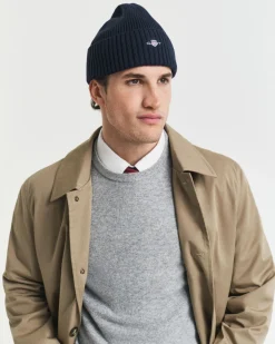 Gant miesten pipo, COTTON BLEND BEANIE Tummansininen