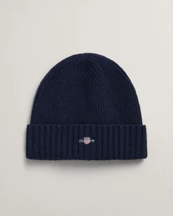 Gant miesten pipo, SHIELD WOOL BEANIE Tummansininen