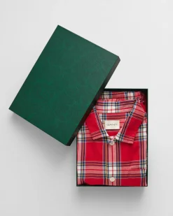 Gant Miesten Pyjamahousut, FLANNEL PANT Punainen Ruutu