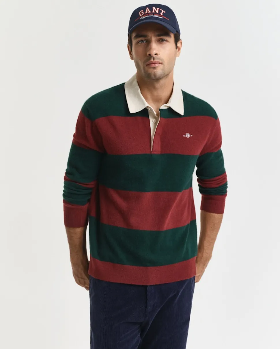 Gant miesten ruggeri, EXTRAFINE LAMBSWOOL STRIPED BLOCKE Raidallinen Vihreä