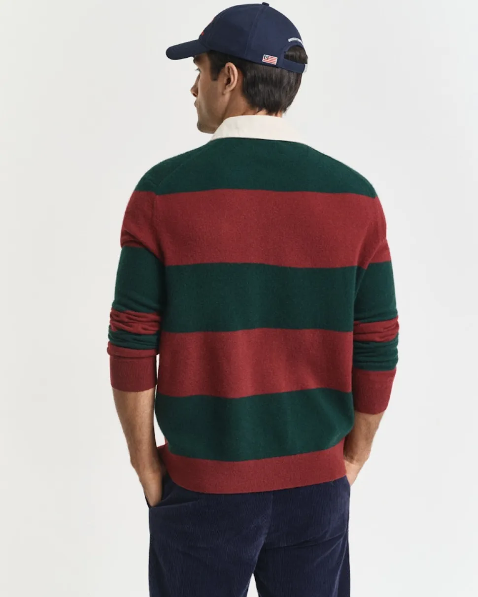 Gant miesten ruggeri, EXTRAFINE LAMBSWOOL STRIPED BLOCKE Raidallinen Vihreä