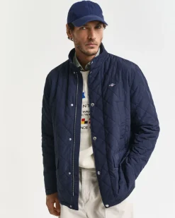 Gant miesten tikkitakki, QUILTED WINDCHEATER MID JACKET Tummansininen