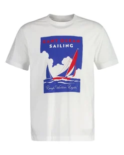 Gant miesten t-paita, GRAPHIC SS T-SHIRT Valkoinen