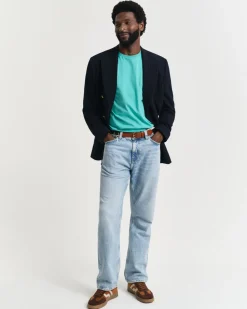 Gant miesten t-paita, REG SHIELD SS T-SHIRT Turkoosinsininen