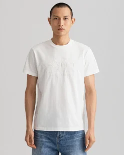 Gant Miesten T-paita, TONAL ARCHIVE SHIELD T-SHIRT Valkoinen