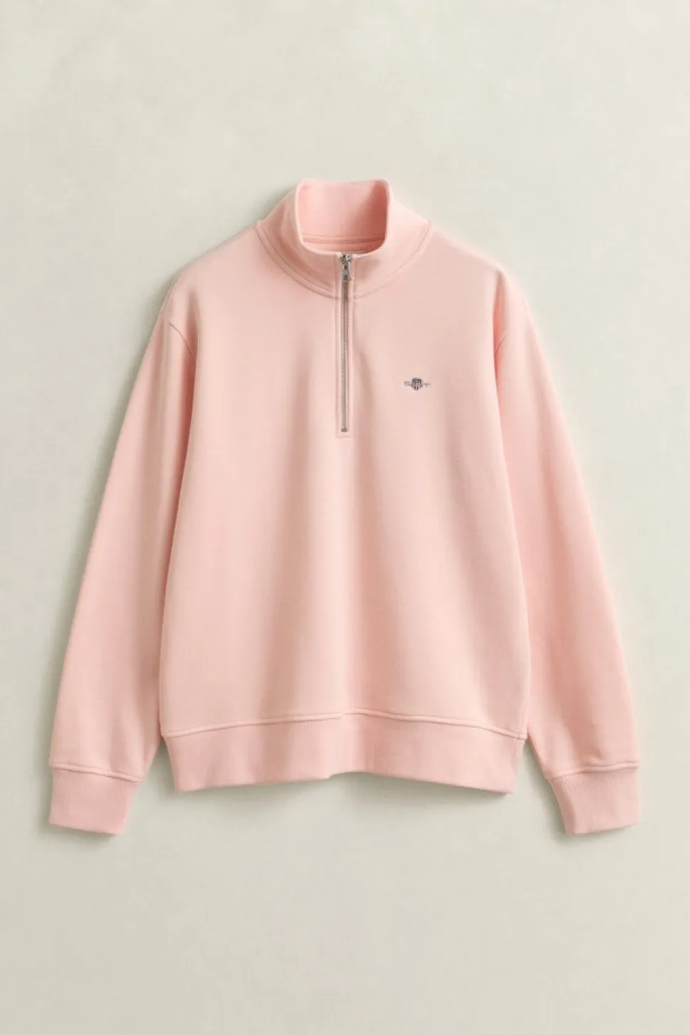 Gant naisten collegepaita Shield Half-zip, vaaleanpunainen