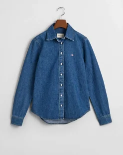 Gant Naisten Farkkupaita, REG DENIM SHIRT Indigo