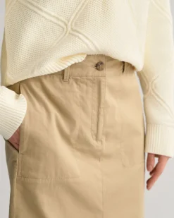 Gant naisten hame, CHINO SLIT SKIRT Vaalea Beige