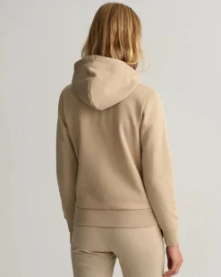 Gant Naisten Huppari TONAL ARCHIVE SHIELD ZIP HOODIE Vaalea Beige