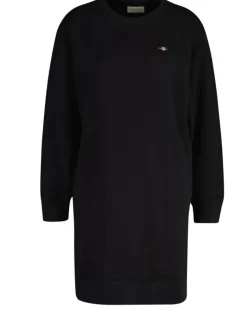 Gant Naisten Mekko, SHIELD C-NECK SWEAT DRESS Musta