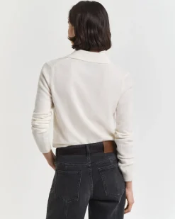 Gant naisten neuleruggeri, SUPERFINE LAMBSWOOL RUGGER Luonnonvalkoinen