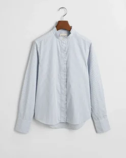 Gant naisten paita, REG STRIPED FRILL DETAIL SHIRT Raidallinen Sininen