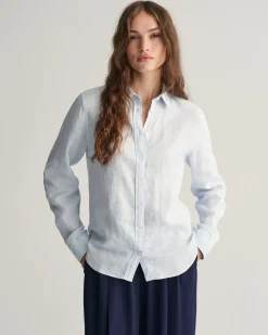 Gant naisten paitapusero, REG LINEN CHAMBRAY SHIRT Vaaleansininen