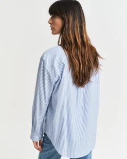 Gant naisten paitapusero, REL LUXURY OXFORD STRIPED BD SHIRT Vaaleansininen