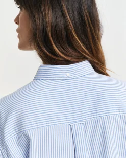 Gant naisten paitapusero, REL LUXURY OXFORD STRIPED BD SHIRT Vaaleansininen