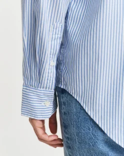 Gant naisten paitapusero, REL LUXURY OXFORD STRIPED BD SHIRT Vaaleansininen