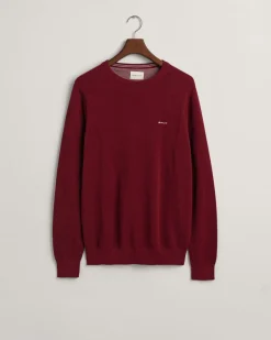 Gant neule, COTTON PIQUE C-NECK Viininpunainen