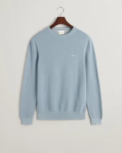 Gant neule, COTTON PIQUE C-NECK Vaaleansininen