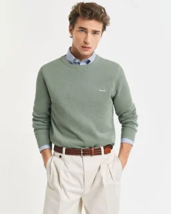 Gant neule, COTTON PIQUE C-NECK Vihreä