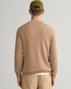 Gant neule, COTTON PIQUE C-NECK Beige