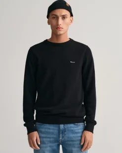Gant neule, COTTON PIQUE C-NECK Musta