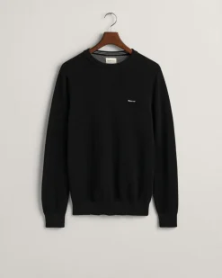Gant neule, COTTON PIQUE C-NECK Musta