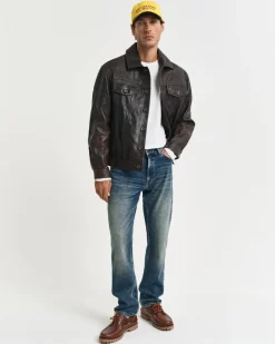 Gant t-paita, REG T LS T-SHIRT Tummansininen