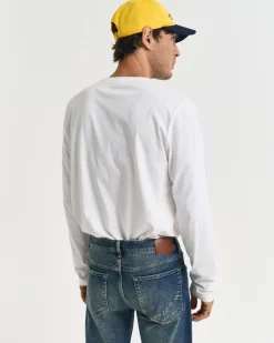 Gant t-paita, REG T LS T-SHIRT Luonnonvalkoinen